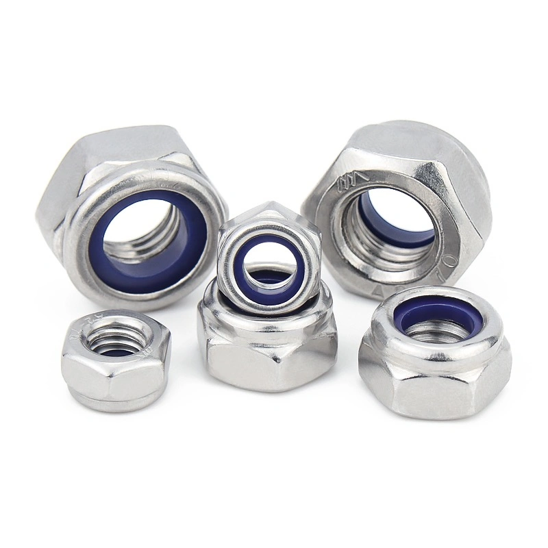 A4-80 DIN 985 Hexagon Nylon Nut Stainless Steel Hex Locking Nylon Nuts