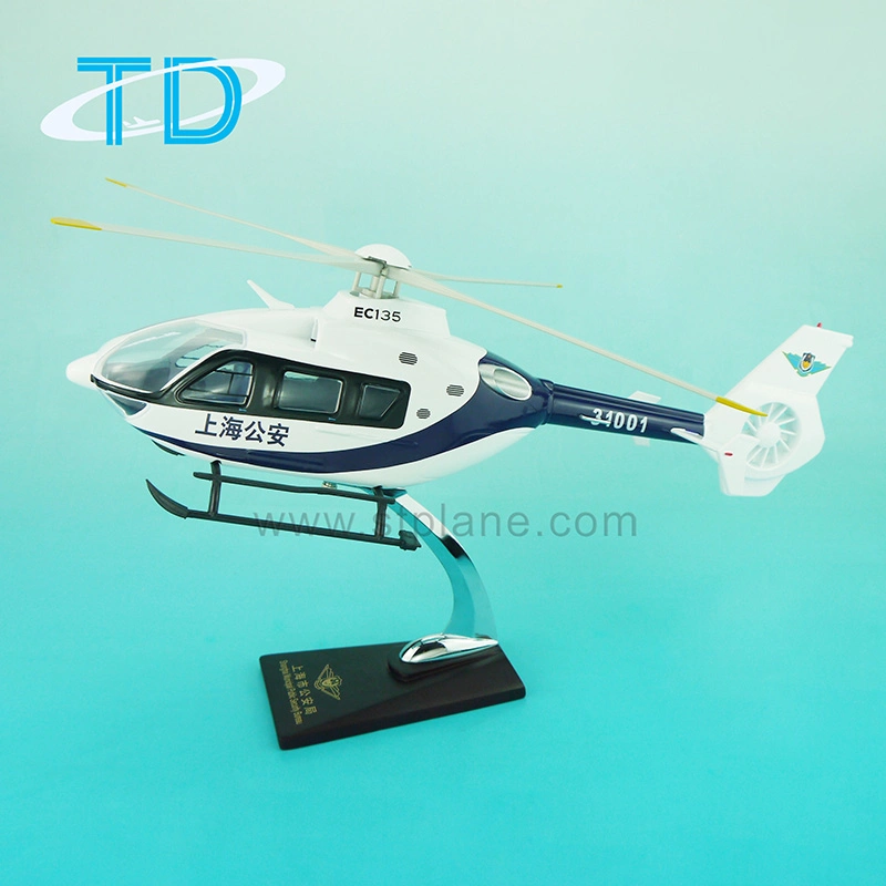 Ec-135 Shanghai Police Resin Model Helicopter