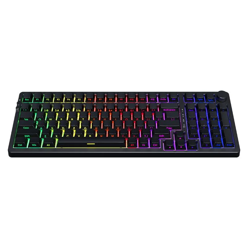 Teclado mecánico de retroiluminación RGB de tres modos conectable en caliente de Ak992 92 teclas