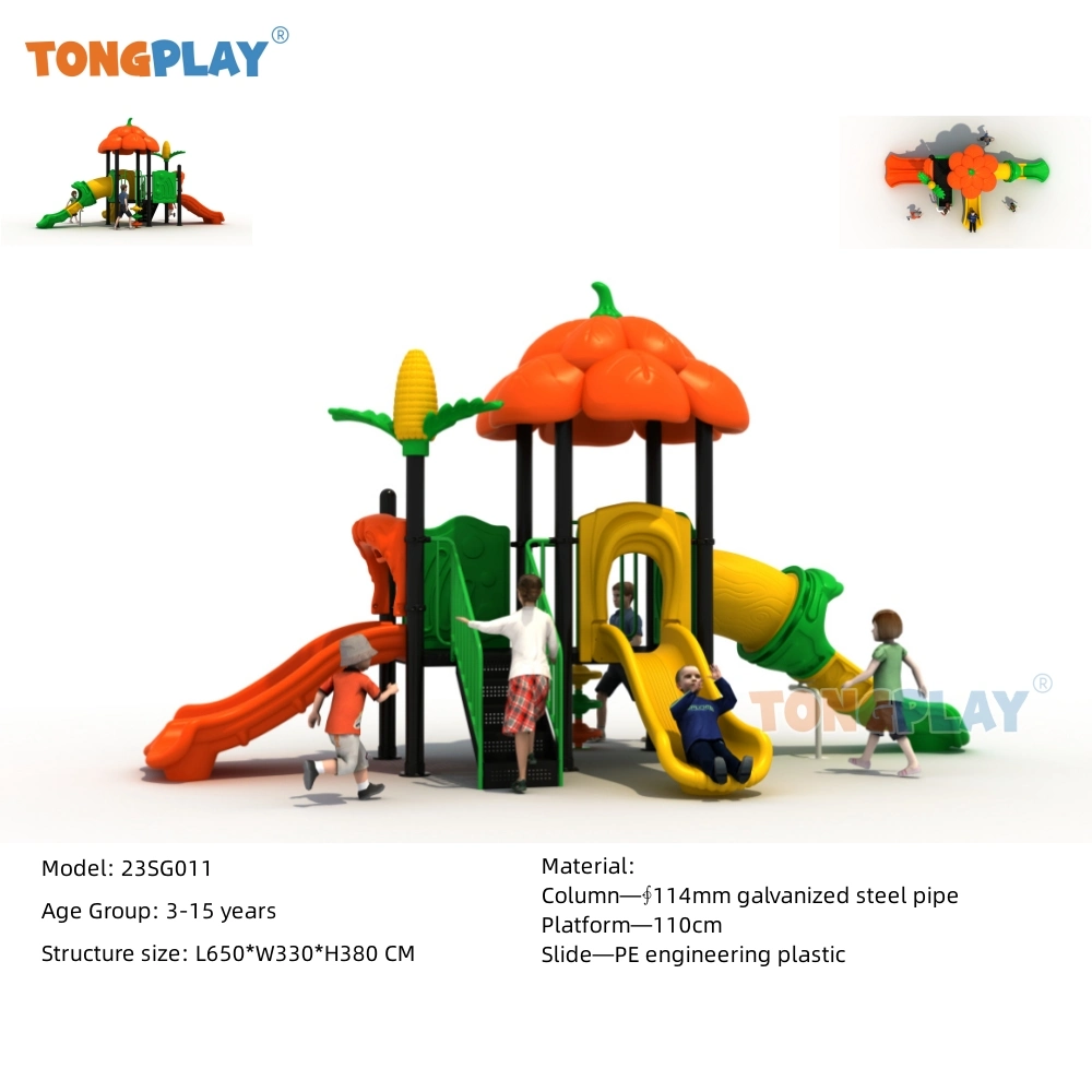 Fruit Series Slide Colorful Outdoor Playground Kids Amusement Plastic Equipment