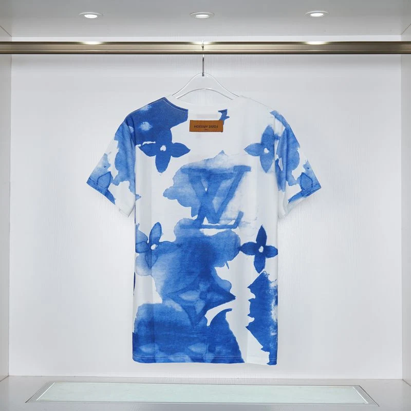 T-shirt en coton de luxe imprimé pour hommes de Louis Vuitton en gros Vêtements de marque de créateur Tee