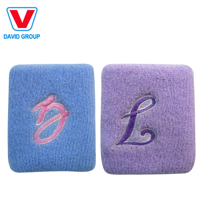 Promotional Sports Wrist Terry Woven Logo Embroidery Cheap Cotton Wrist Custom