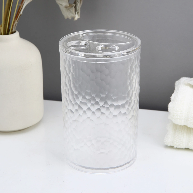 Home Hotel Bathroom Accessories Toothbrush Mug Plastic Cup with Toothbrush Holder PS Toothbrush Cups Holder Tumbler Plastic Toothbrush Holder