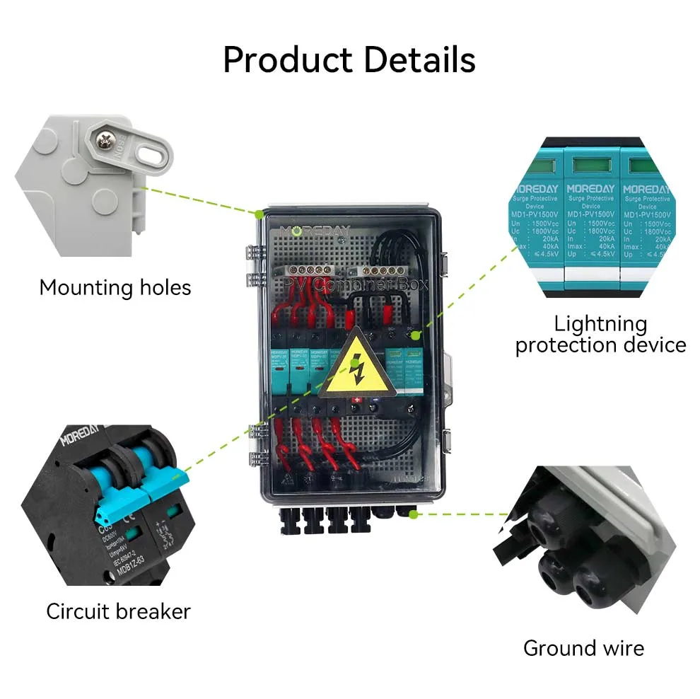 Beny Solar PV Strings DC Combiner Box 4 Strings IP66 Heißer Verkauf für Solar PV-Sicherheit