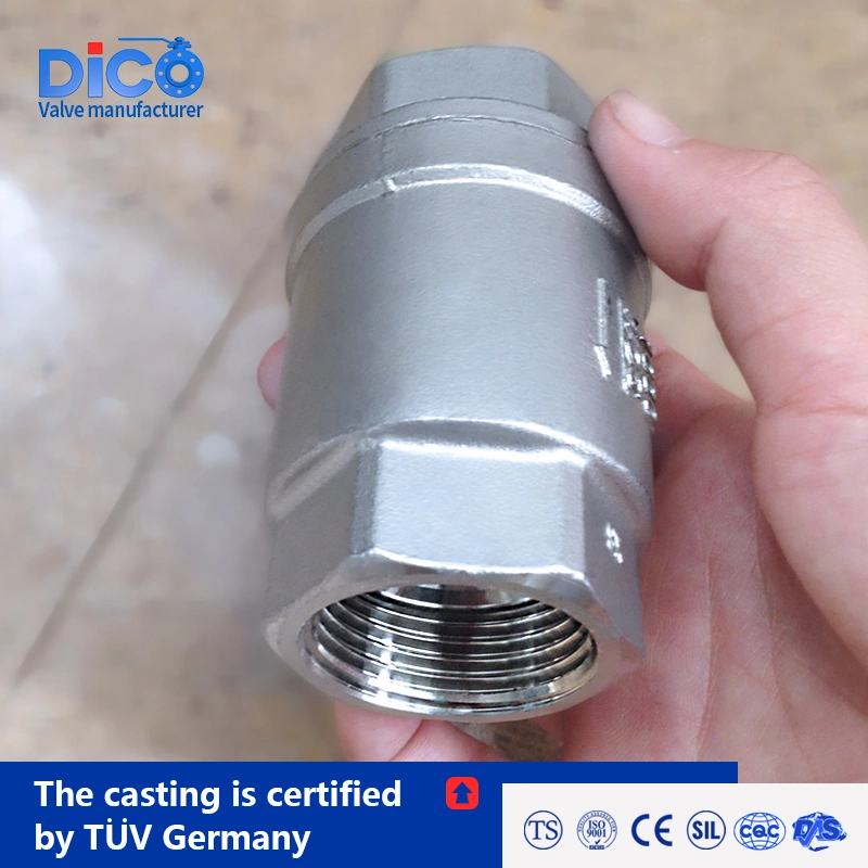 CE ISO Ts Industrial H12 200wog Stainless Steel Bsp BSPT Vertical Check Valve