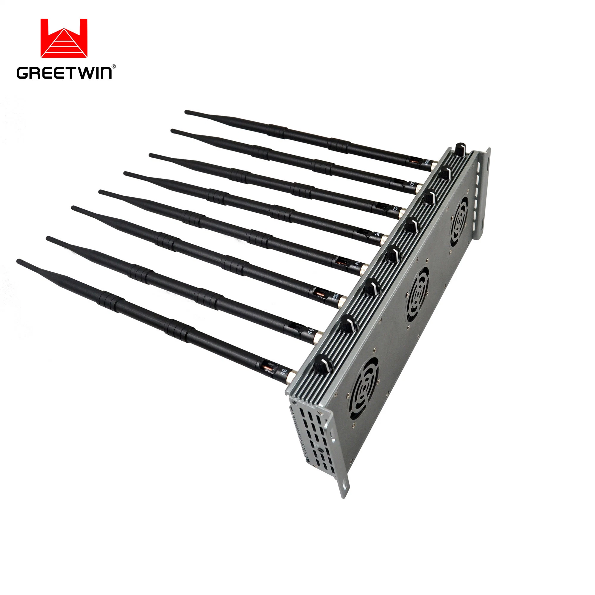 Potente señal de teléfono móvil WiFi Jammer 8 antenas Jammer ajustable