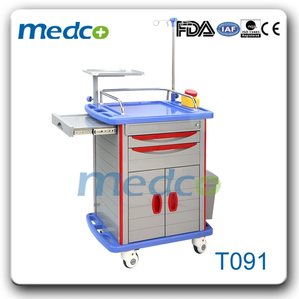 Instrument médical en acier inoxydable de l'hôpital Urgence Patient Trolley