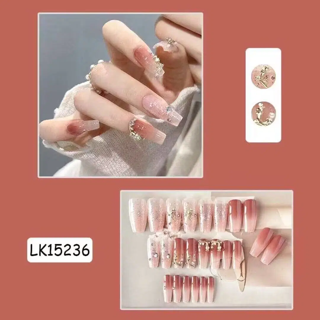 2023 Ins Nueva Moda Prensa de Alta calidad en Nails privado Etiqueta Custom Acrílico Artificial Gel Art Nails Embalaje Caja dedo Clavo