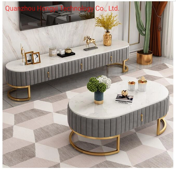 Hotel Furniture Combination of Tea Table Steel Frame Living Room Coffee Table