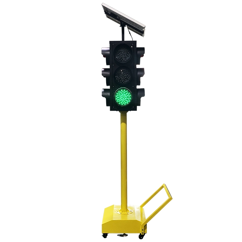 4 Aspects 3 Colors Solar Powered Mobile Signal 12V Portable LED Roadways Movable Traffic Light