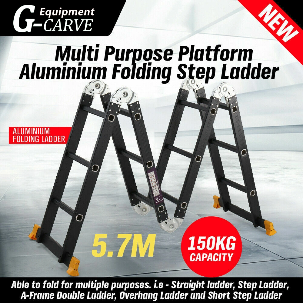 Traderight Multi Purpose Ladder Aluminium Folding Platform Extension Step