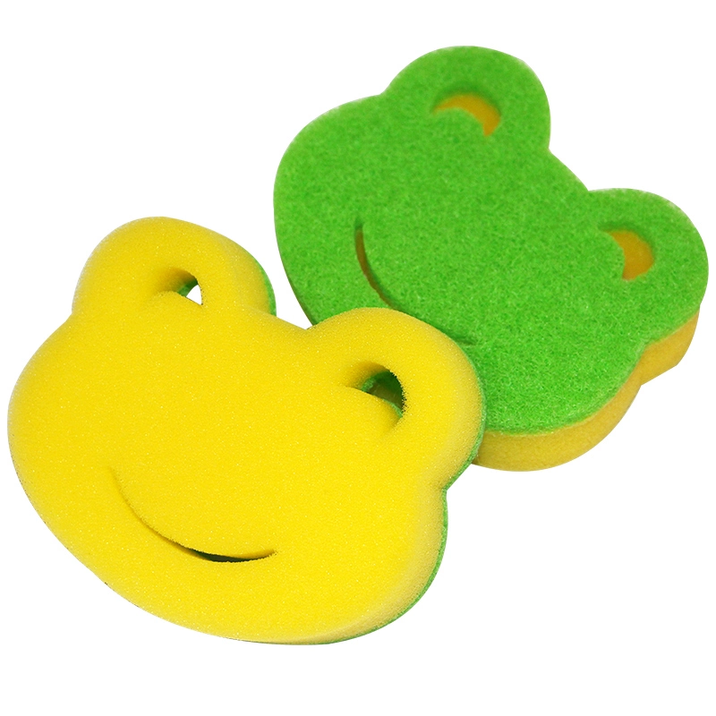 Two Layers Kitchen Sponge Scourer Animal Shape Kitchen Cleaning Dish Washing Sponge