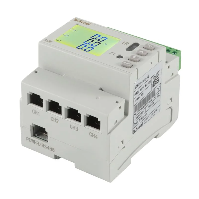 Acrel Adw Serie 4 Canal 3 Fase Multi-Circuit Medidor de energía con transformador de corriente de núcleo dividido por la transmisión de datos 4G WiFi opcional Lora