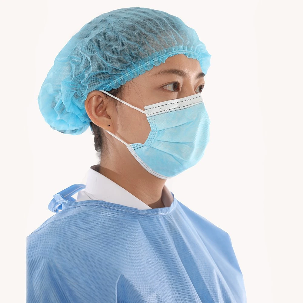 Médico Hairnet descartáveis em polipropileno não tecidos Bouffant Tampa Clip