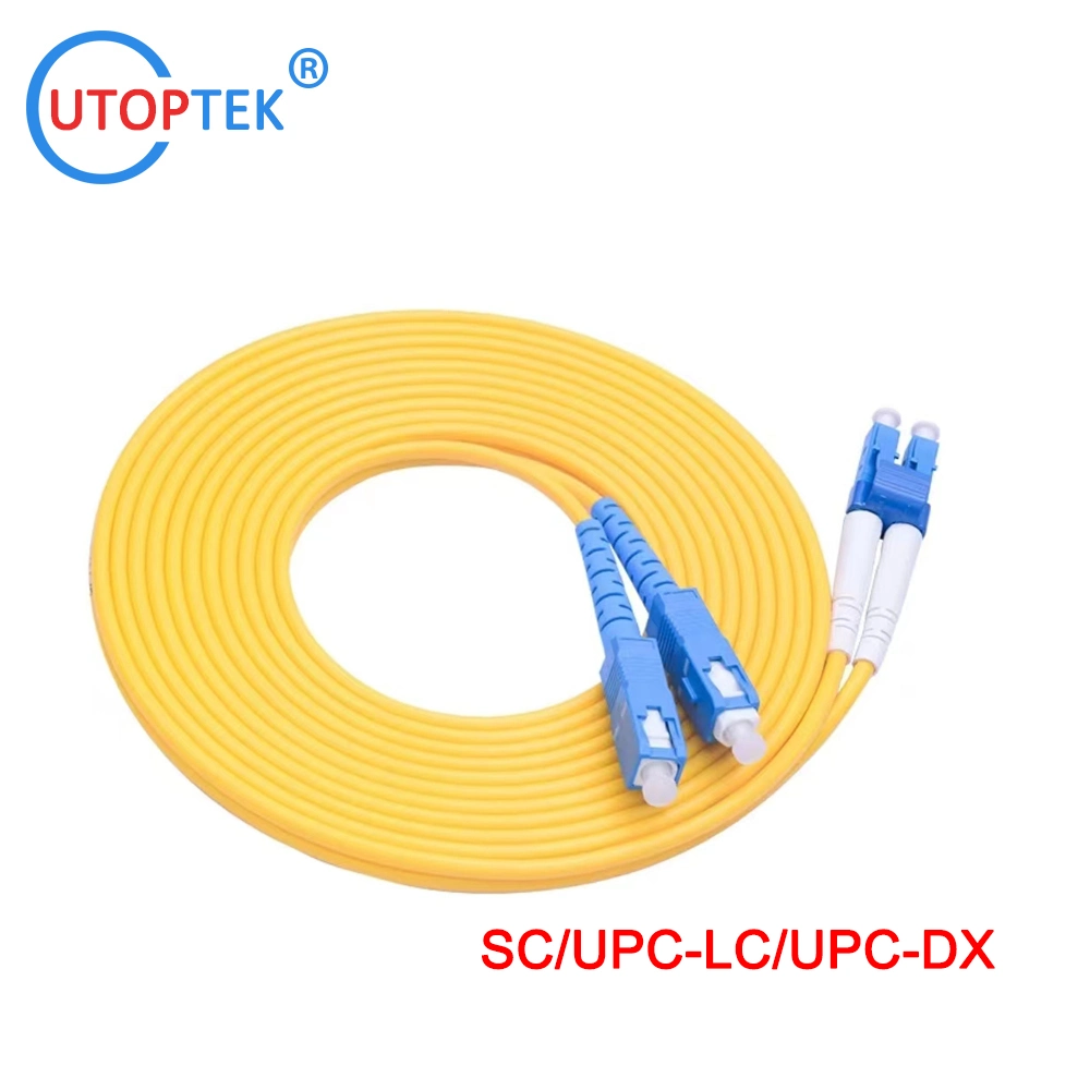 LC/Upc-LC/Upc Câble de cordon de raccordement de fibre optique duplex/simplex Sm/mm 1m/2m/3m/5m/7m personnalisé.