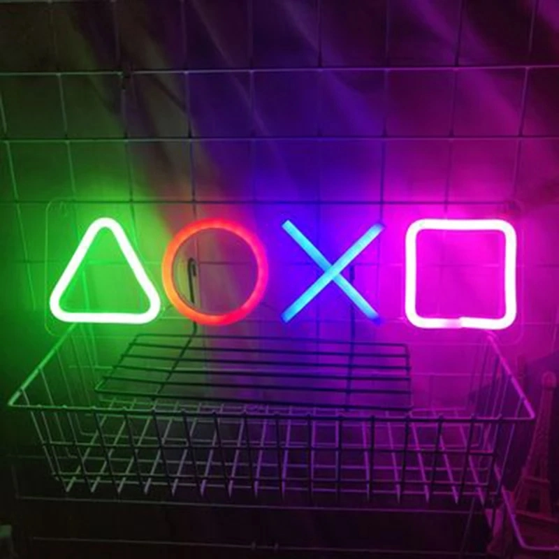 for Playstation Sign Voice Control Game Icon Light Acrylic Atmosphere Neon Bar Lamp Club KTV Decorative Ornament