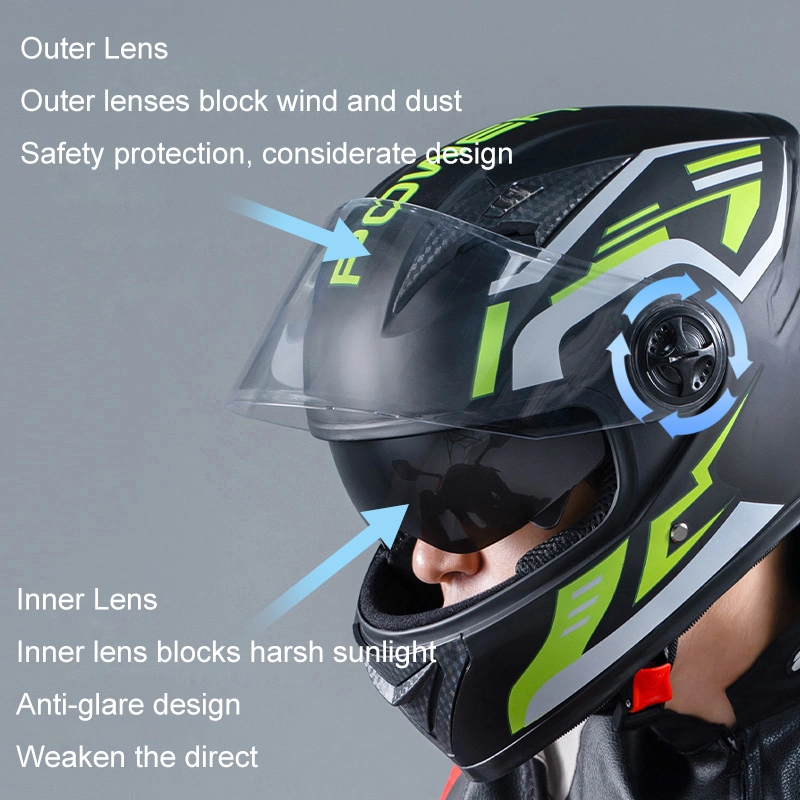 De cara completa OEM personalizada Casco Moto casco de moto de polipropileno Mayorista/Proveedor de fábrica de Aseguramiento de calidad de la seguridad de equitación de Verano de las tapas de las motocicletas adulto Casco de protección solar