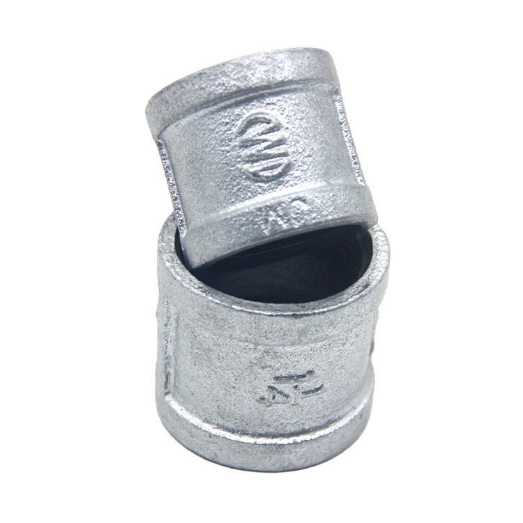 Parallel Threaded Sockets with Ribs Gi Malleable Iron Pipe Fittings of BS/NPT Threads with a Size of 1/2 Inch for Oil Connection