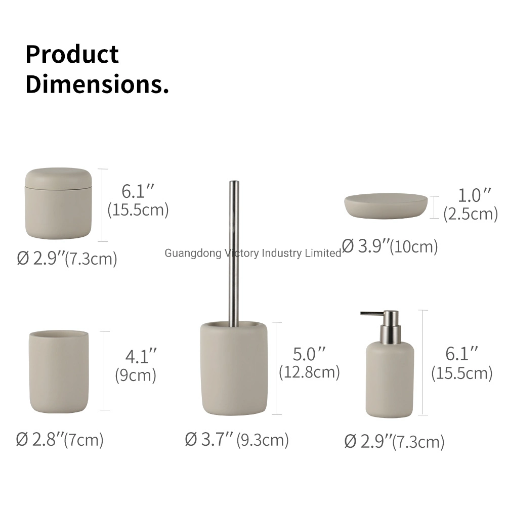 Wholesale/Supplier Bulk Nordic Matte Hotel Home Bathroom Accessories Set Cheap Ceramic Bathroom Set