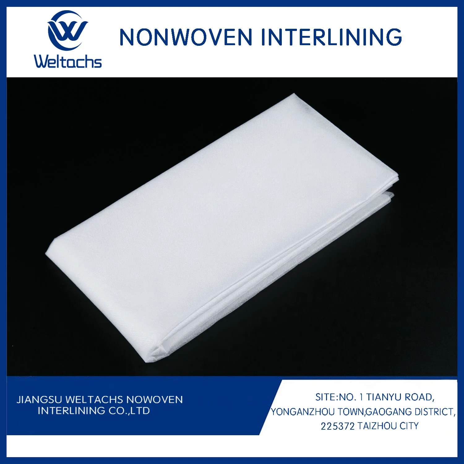 100% Polyester Nonwoven pour les interlinings Chemical Bond pour les vêtements Super Blanc