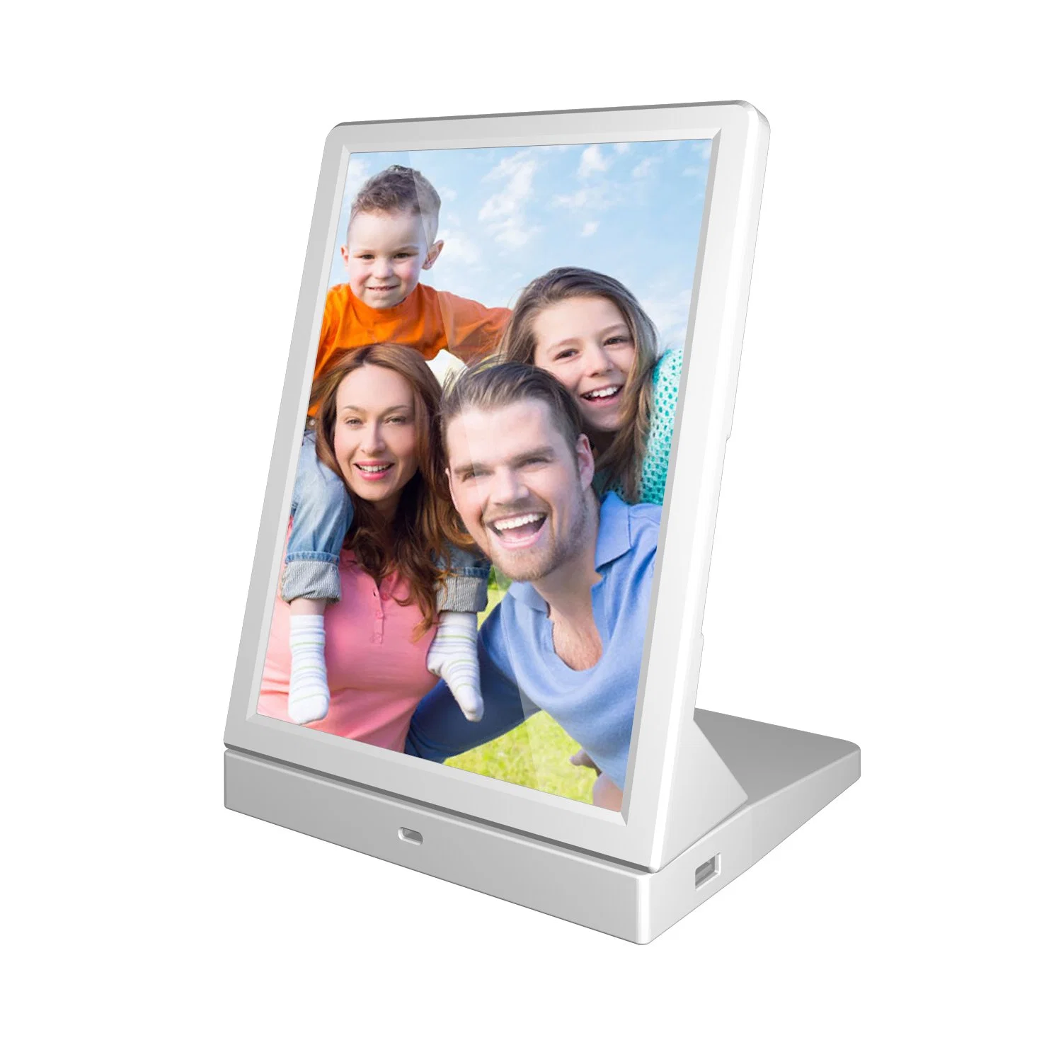 New Battery Operated WiFi Digital Photo Frame with Wireless Charger for Salon Hotel Bar