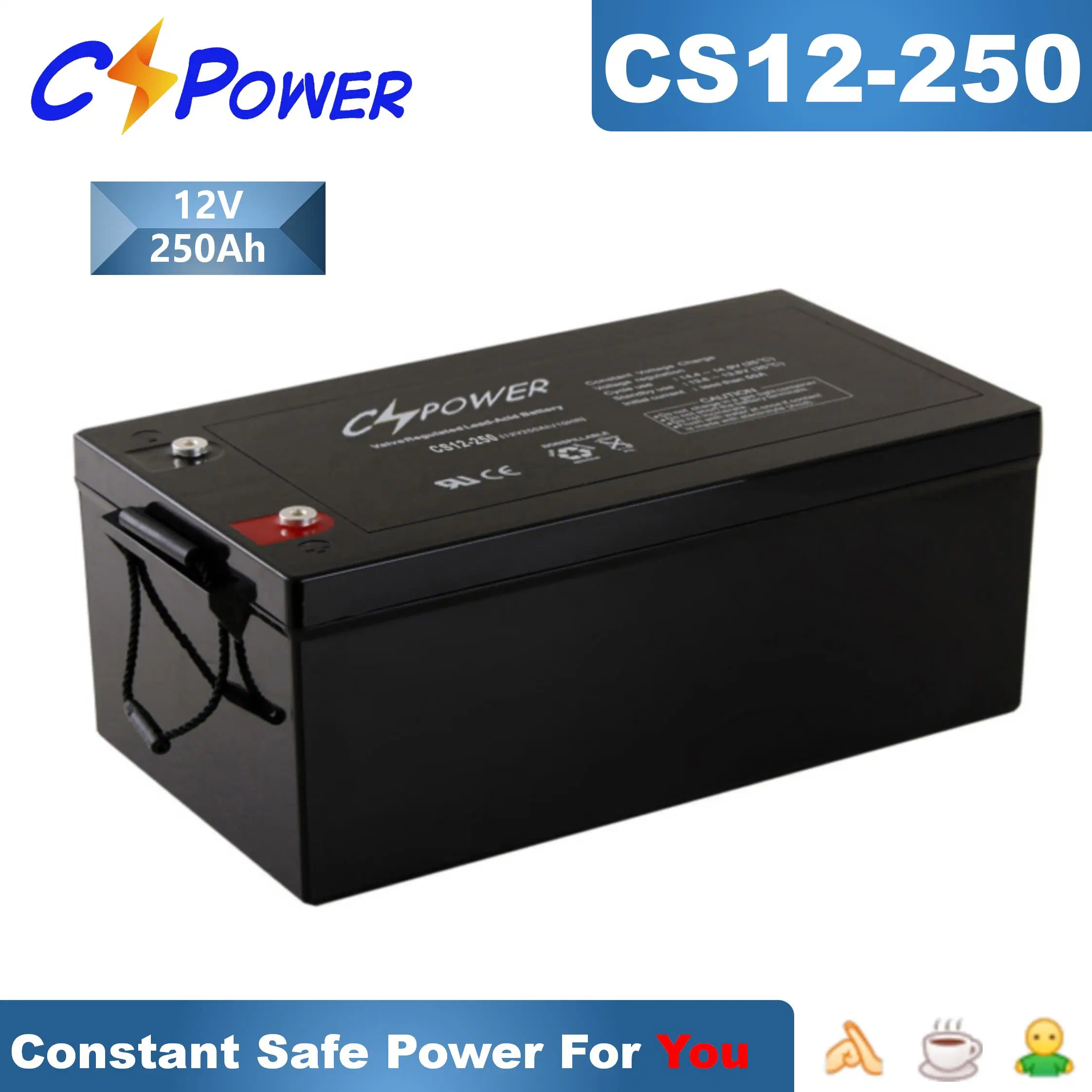 Cspower IEC-Approved 12V 200ah Accumulators/12V-48V-Solar-Lead-Acid-Battery/UPS-Backup -Battery/Maitnenace-Rechargeable-Acid-Batteries/Energy-Storage-Batterycsl