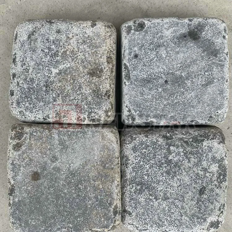 G684 Cobblestone Black Granite Flamed Natural Stone Landscaping Paving