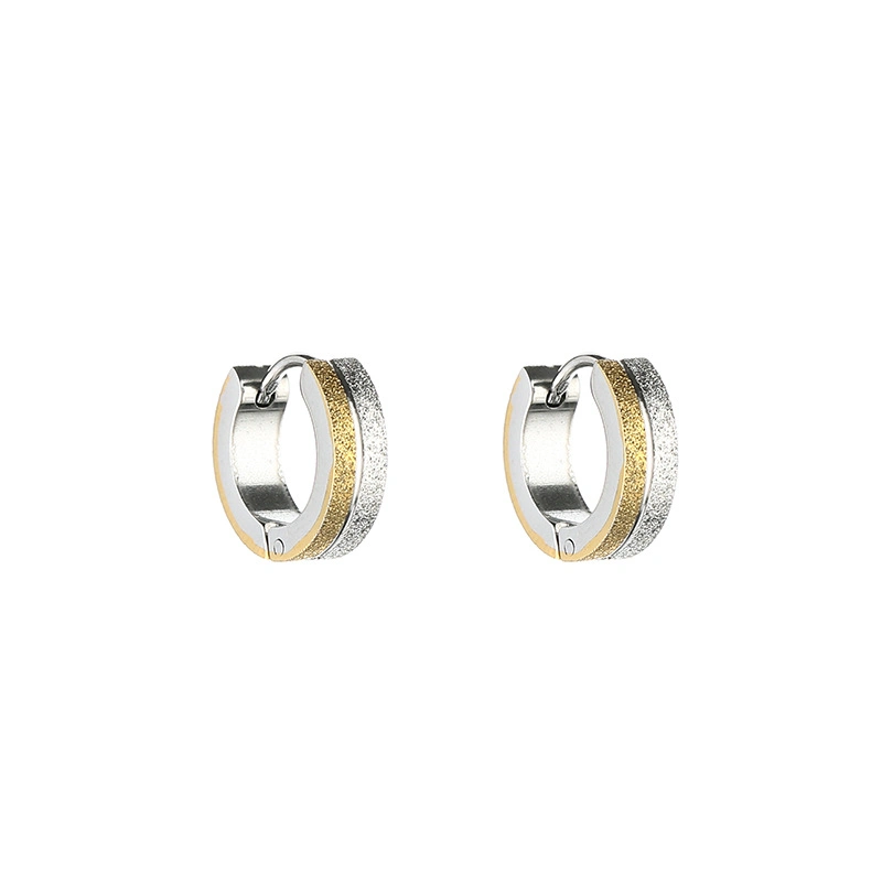 Bijoux de perçage de corps classiques de mode ASTM F136 titane grand-côté double-couleur Hoop Huggie de surface optique diamant Earring Clicker Creoles bijoux de perçage