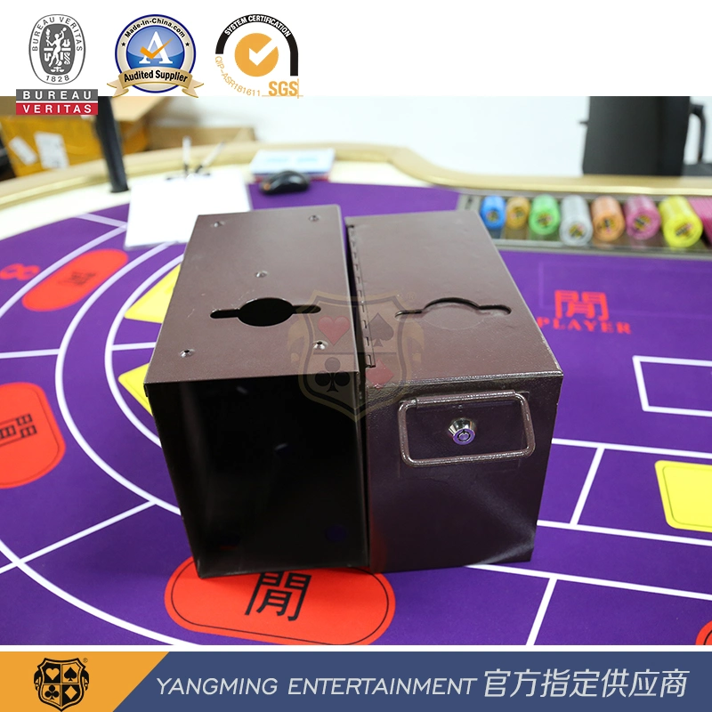 Gambling Roulette Poker Table Custom Coin-Operated Scrap Metal Lockable Cash Box Ym-Mx02