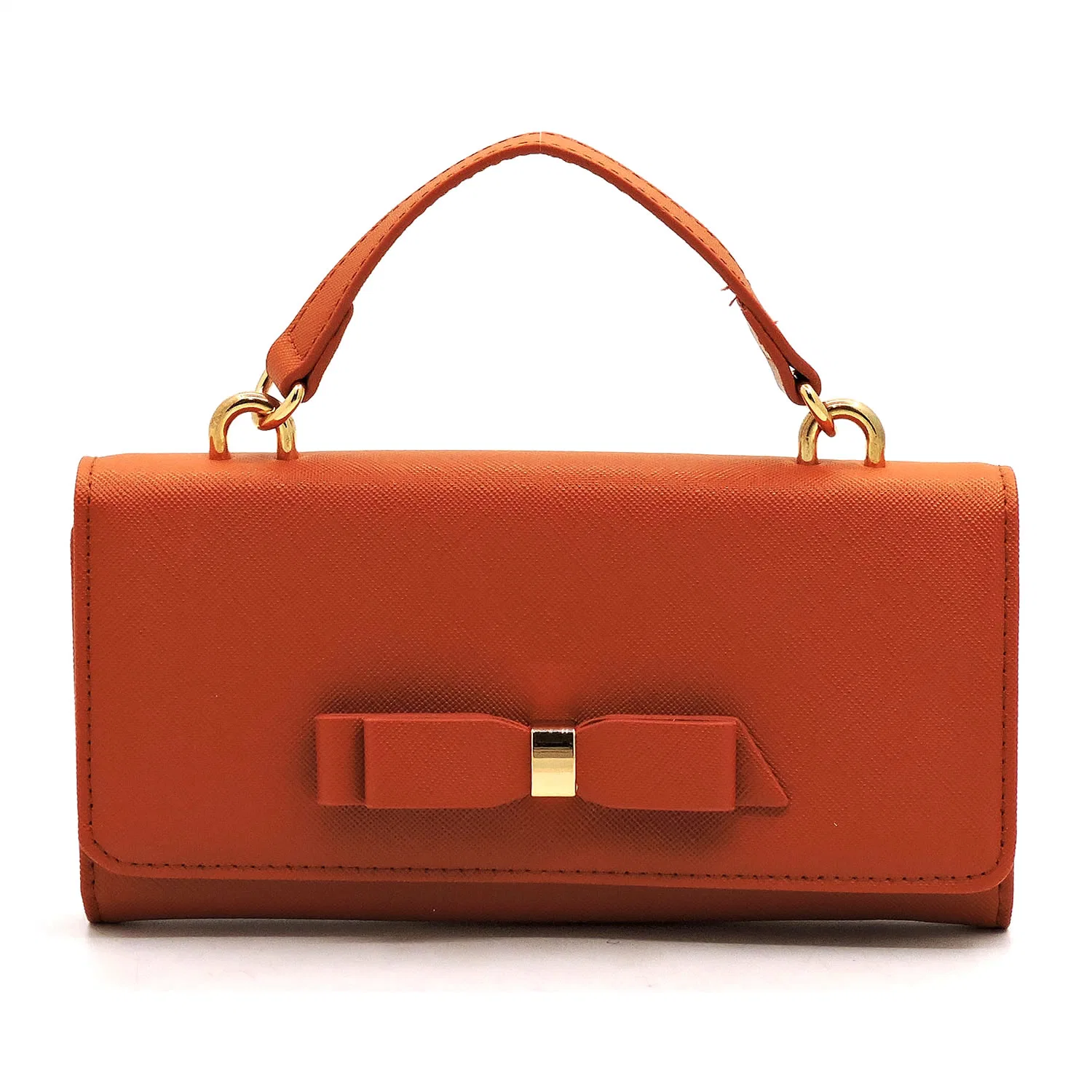 Saffiano Textured Bow Crossbody Wallet Cell Phone Purse Fashion Handbag