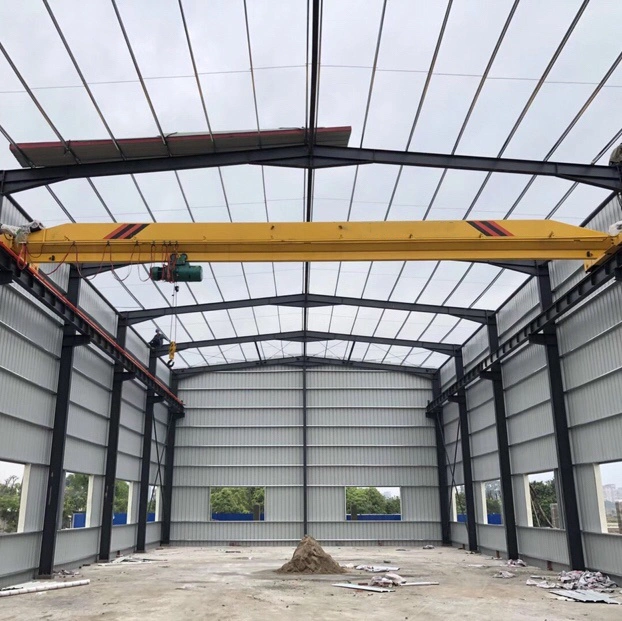 Construcción de estructura de acero de marco portal para almacén comercial prefabricado / taller industrial fabricado / oficina prefabricada / cobertizo metálico para granja