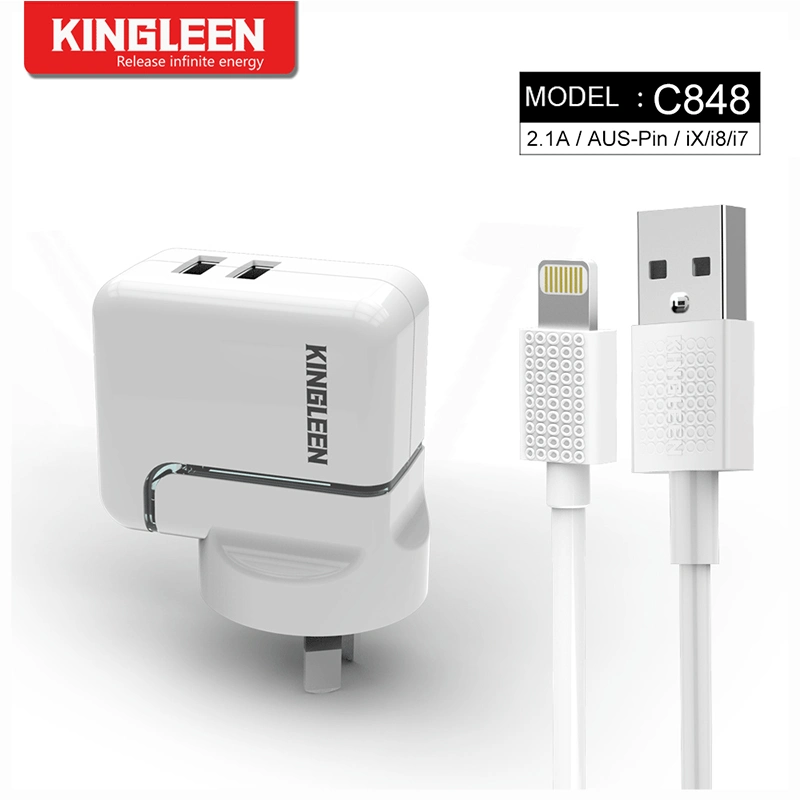 Aus Pin 2.1A Dual USB Safe Stable iPhone Charger Set