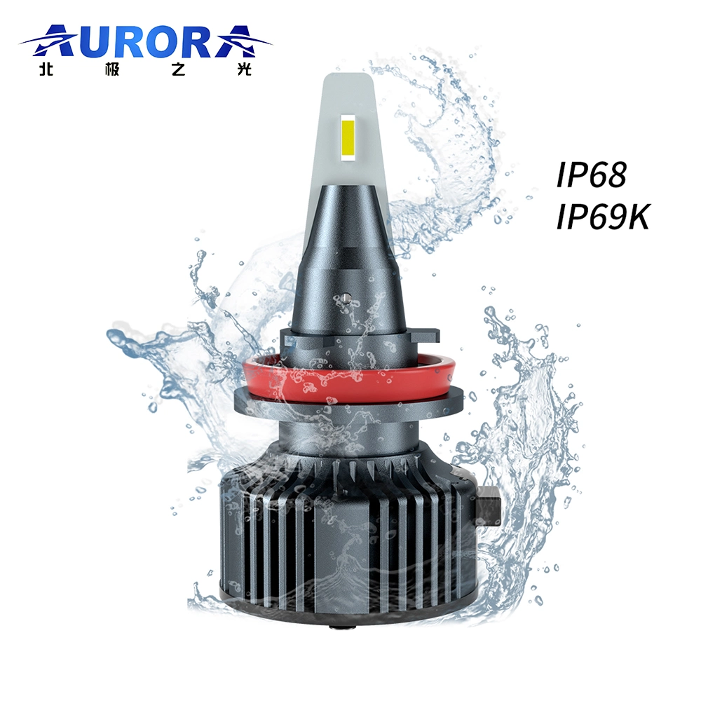 Aurora Unique Bullet Design Auto Car Parts Accessories 60W LED Headlight Bulb Lamp 6500K with Cooling Fan Factory OEM ODM