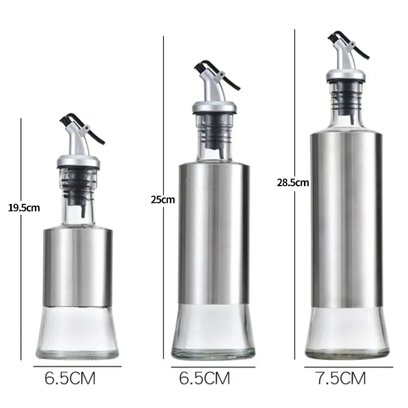 Hot Selling BBQ Kitchen Baking Roasting 500ml Glass Press Kitchen Oil Dispenser and Measure Oil Bottle Dispenser