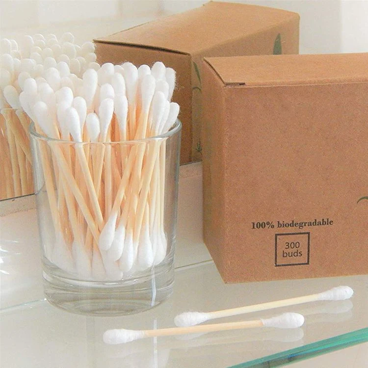 Organic Bamboo Cotton Buds -100% Plastic Free Eco-Friendly & Biodegradable Zero Waste Alternative to Plastic Earbuds