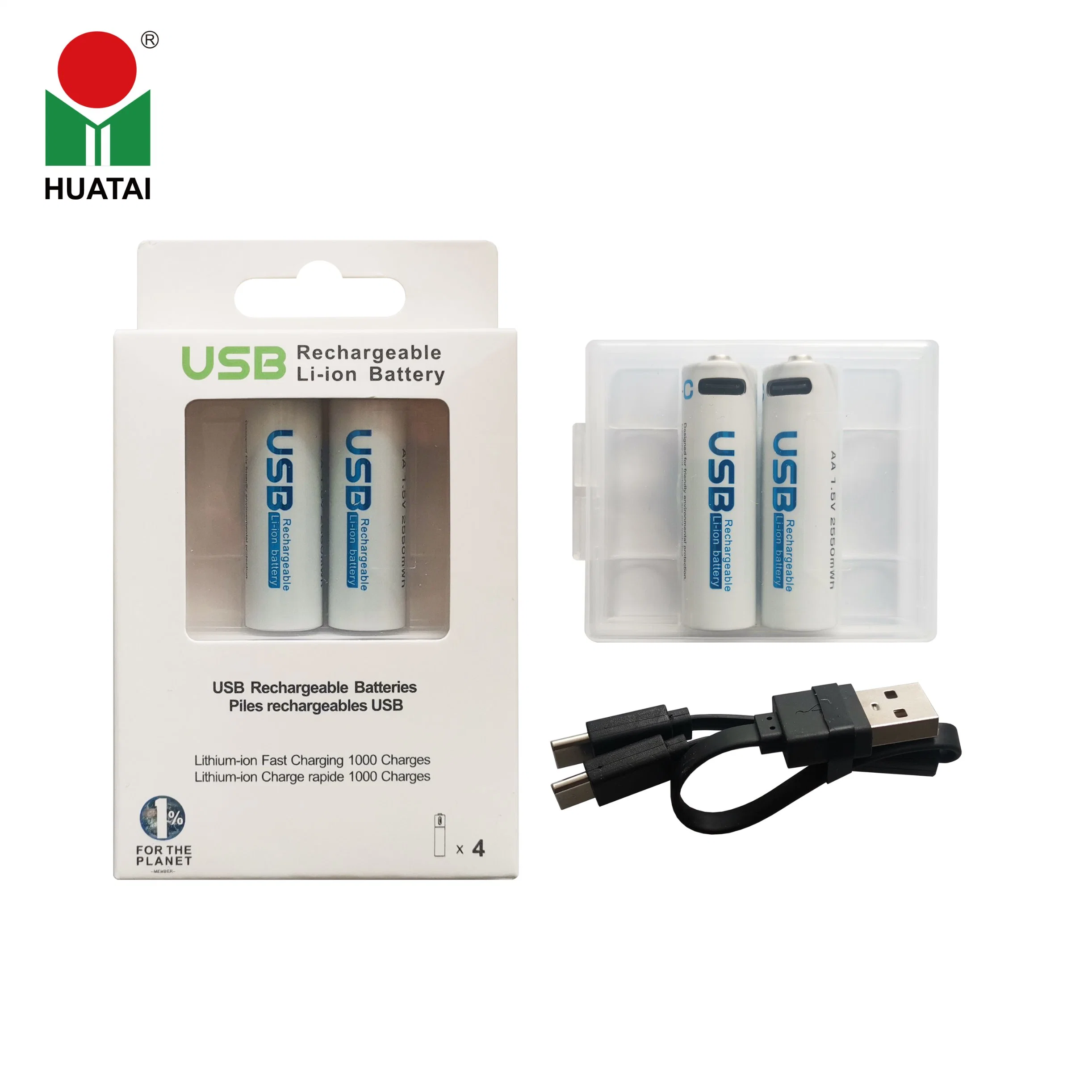 النوع C USB الشحن 1.5 فولت AAA بطاريات قابلة لإعادة الشحن AA