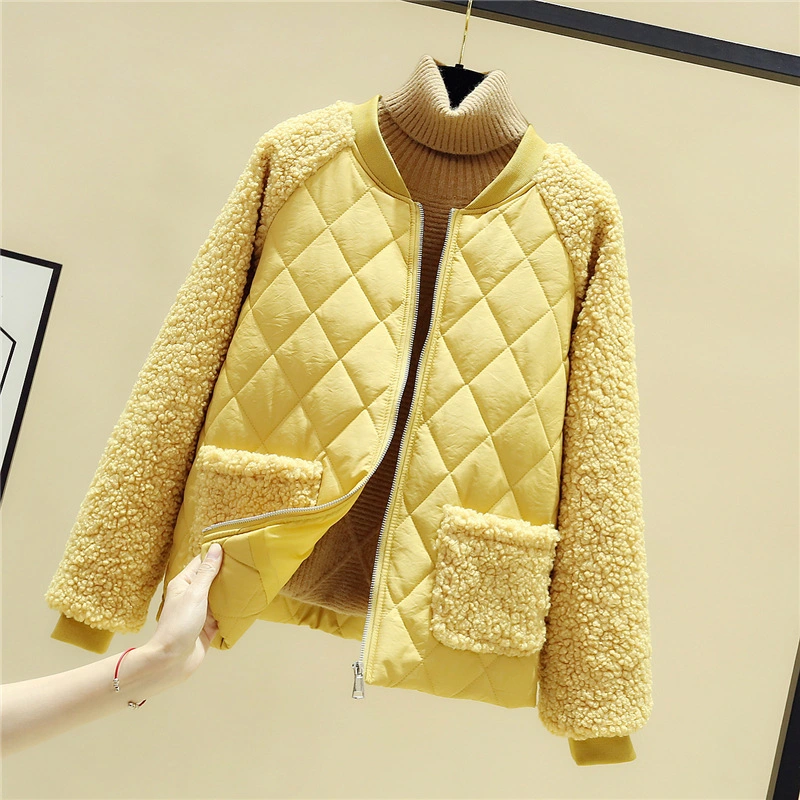 2023 New Large Yards Short Sections of Winter Cotton Jacket Stitching Small Cotton Jacket