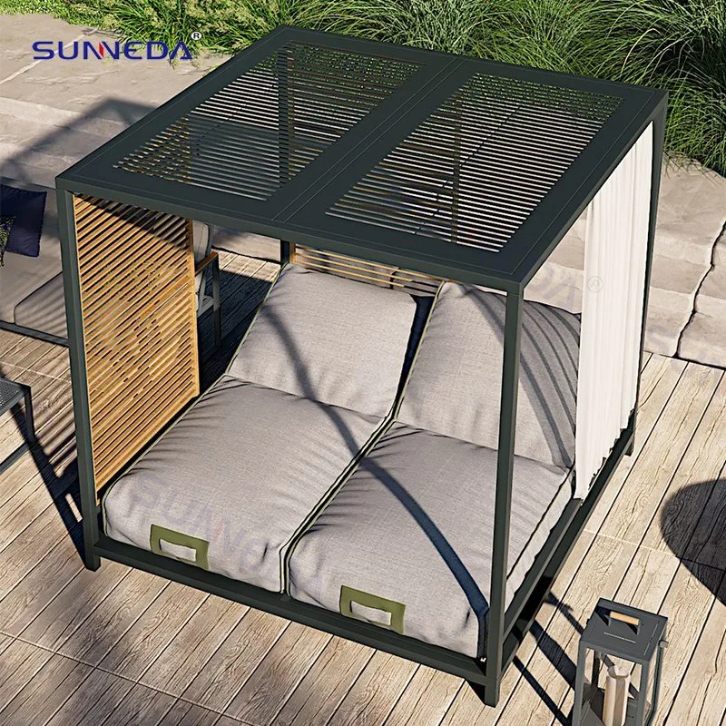 Personalizado de lujo patio jardín mobiliario de exterior relajado All-Weather duradera elegante sofá-cama