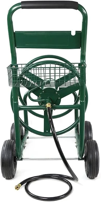 4-Wheel Garden Hose Reel Cart with Holds up to 300-Feet of 5/8-Inch Hose