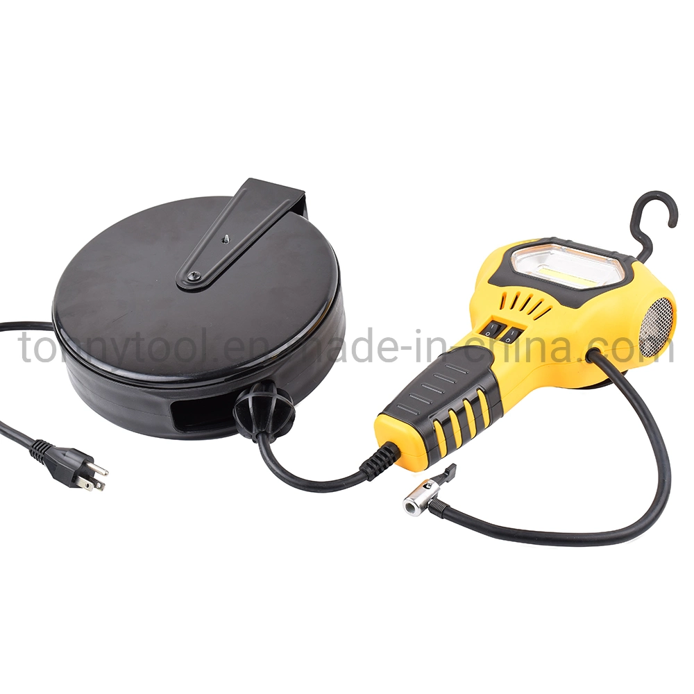 Handheld Portable Air Compressor Tire Inflator with 5W Portable COB Work Light