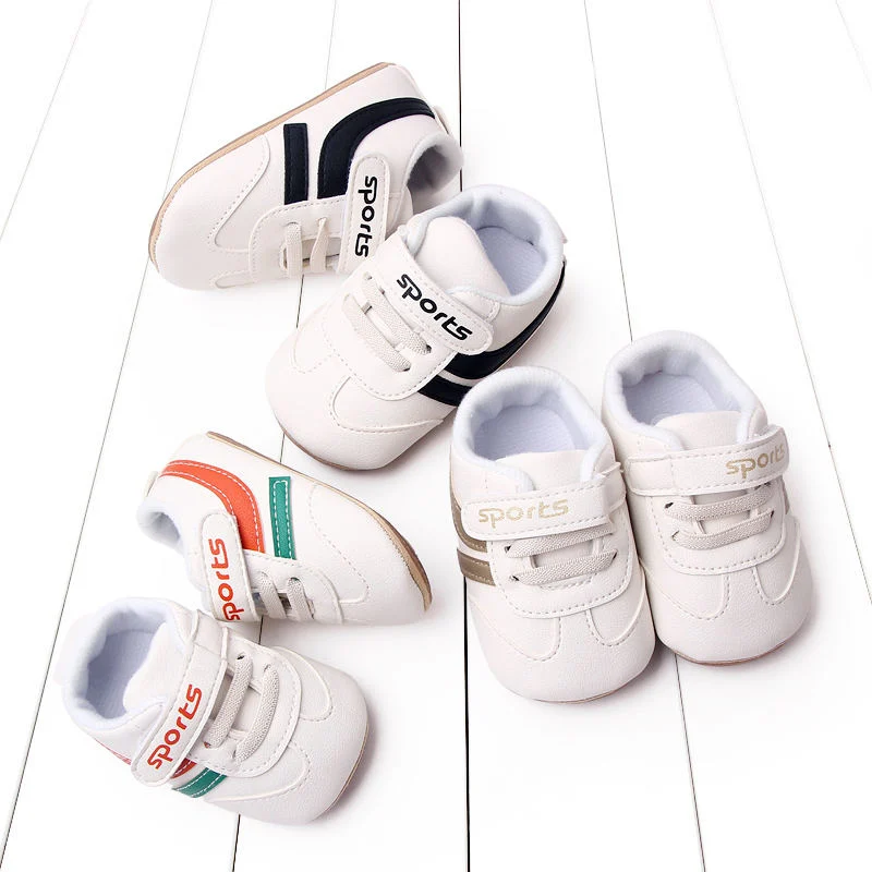 New Arrival Lace up Anti Slip PU Leather 6-9-12 Mouth Baby Shoes