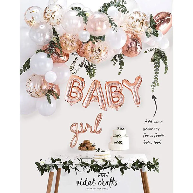 Rose Gold Baby Dusche Banner Dekoration Set Es ist ein Mädchen Partyzubehör