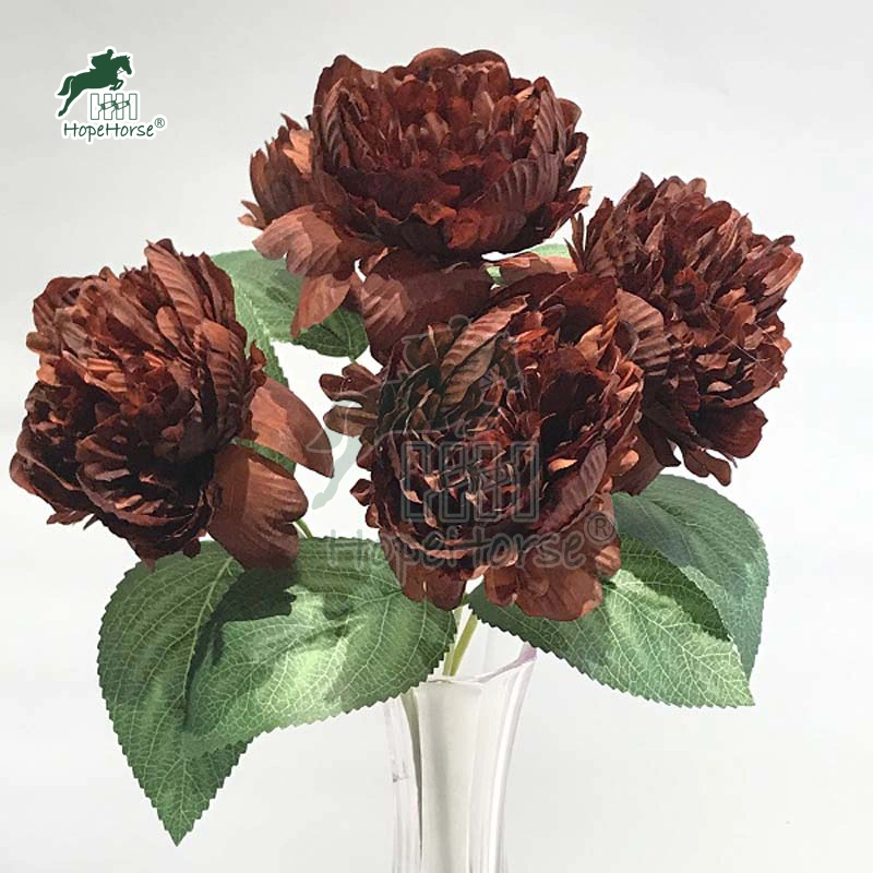 Hot Selling Peony Flower Artificial Home Decorative Single Silk Peony Flower