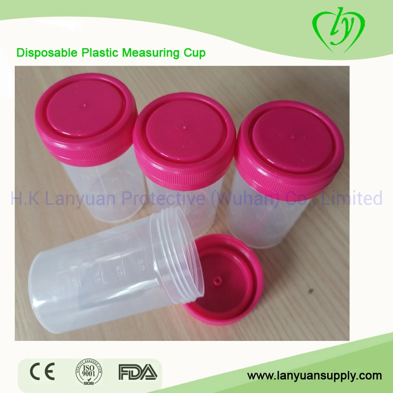 Sterile Urine Cup Plastic Specimen Tape Cover Measuring Cup