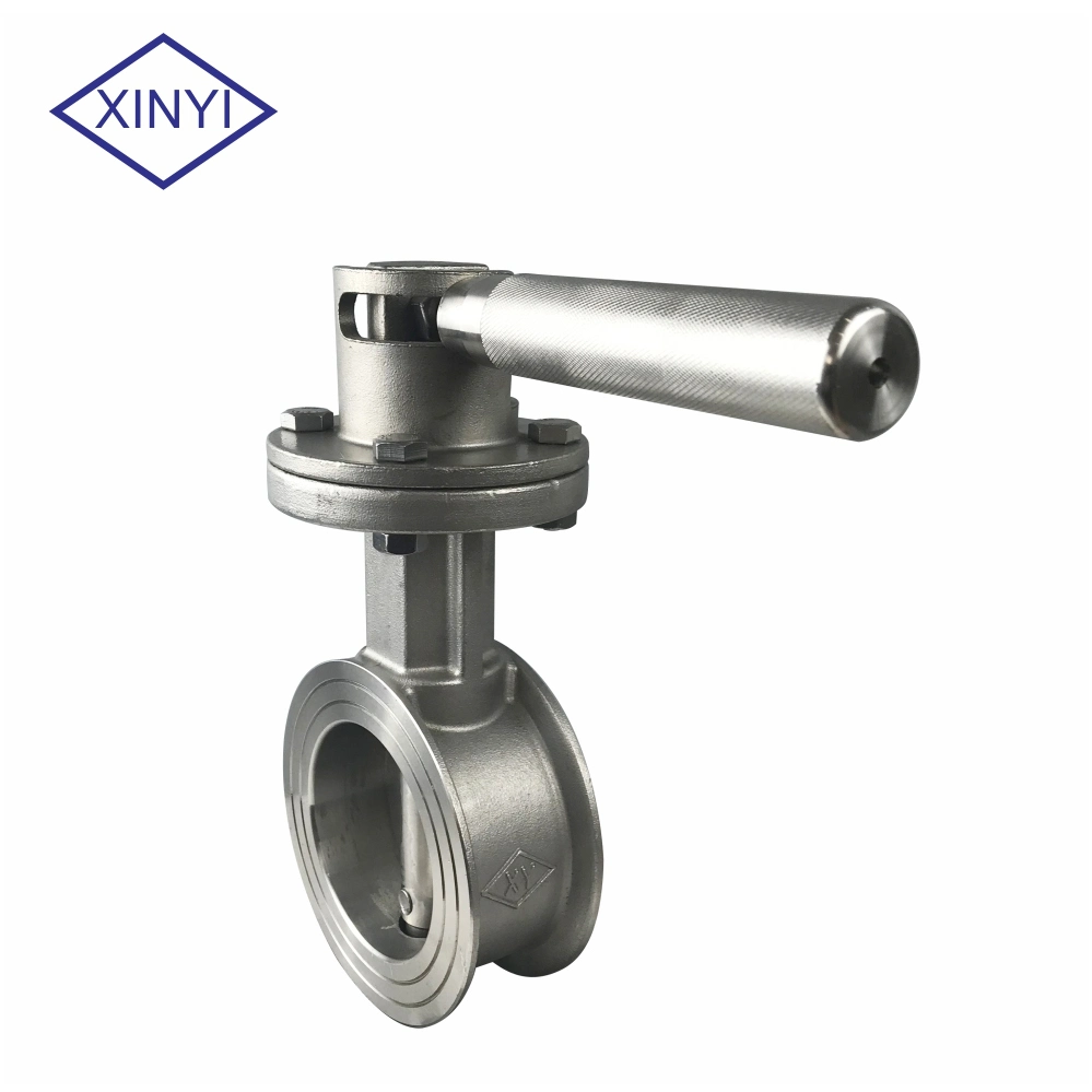 Pn16 Manual Graded Locking Level Handle Butterfly Valve Stainless Steel 304 Body for Dyeing Line