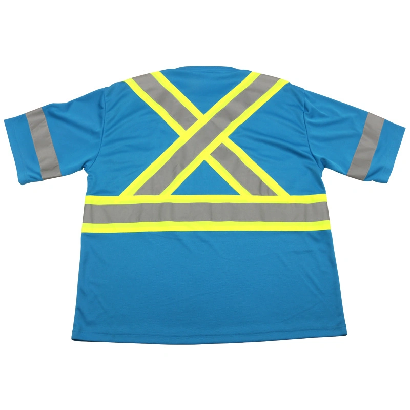 precio de fábrica tráfico del aeropuerto Seguridad en carreteras Camisetas de seguridad con corto Mangas Guardia ropa de trabajo Camiseta de seguridad reflectante para hombre