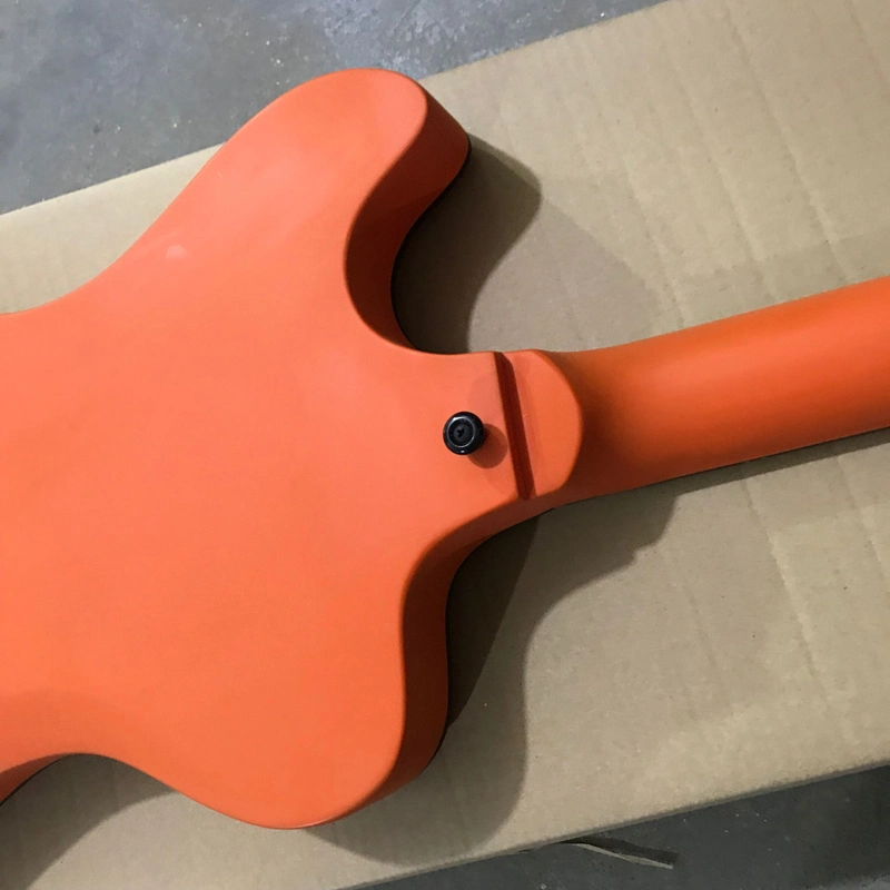 Corps de forme irrégulière personnalisé es guitare électrique en couleur orange
