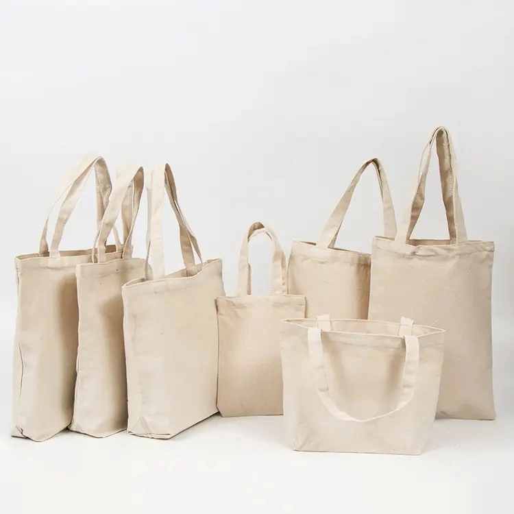 Natural Recycled Shopping Bags Custom Printed Logo Printed Eco-Friendly Cotton Canvas Tote Bag with Logo