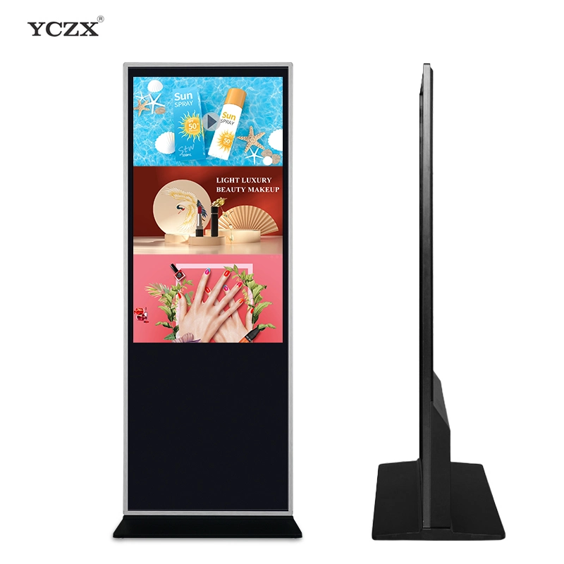 60 Inch Indoor Advertising LCD Display Screen Floor Stand Digital Signage Kiosk