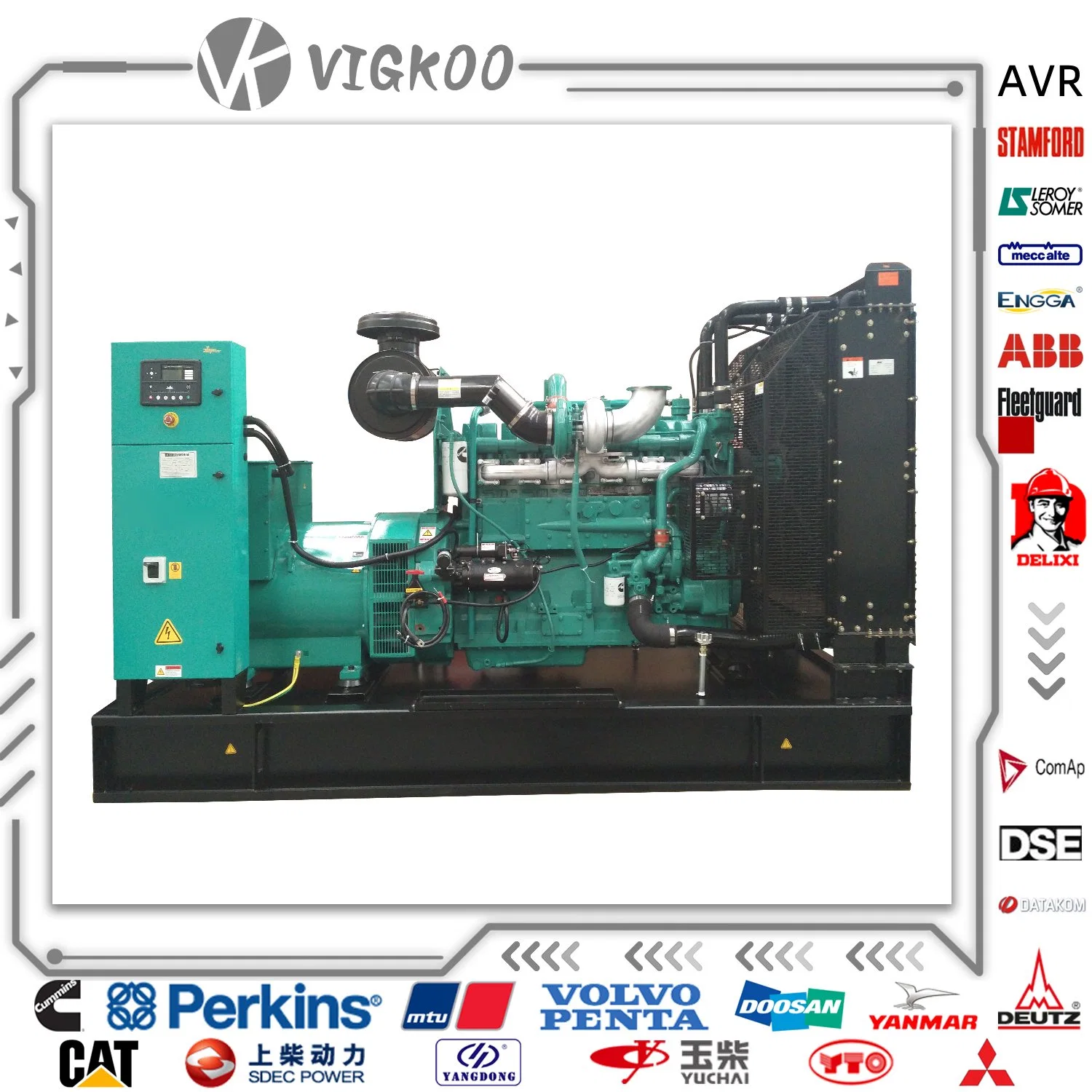 Electric Power Open Type 20 kVA to 2400 Kw Diesel Generator Set